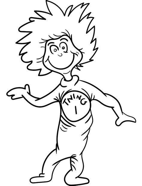 Thing 1 and Thing 2 birthday coloring page