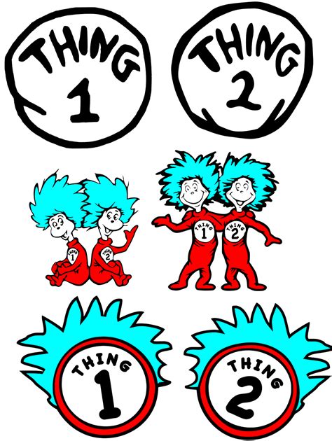 Thing 1 and Thing 2 Printable T Shirt