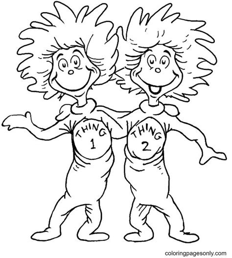 Thing One and Thing Two Coloring Page