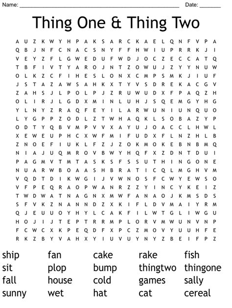 Thing One and Thing Two Word Search