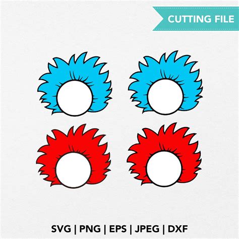 Thing 1 Hair Template Clipart