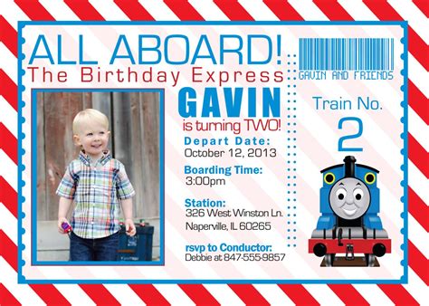 Thomas Train Birthday Party Invitation Ideas