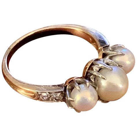 Three-Stone Cutters on Pearl Vintage-Inspired