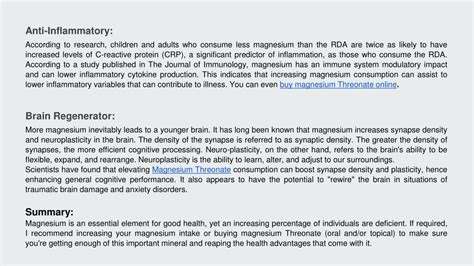 Threonate inflammation