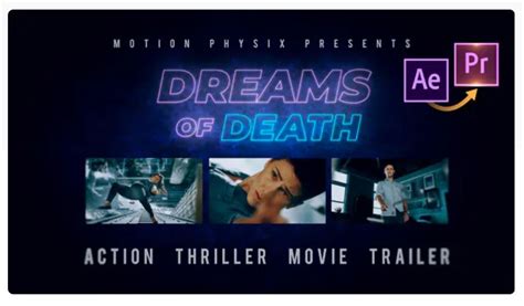 A screenshot of a thriller trailer template