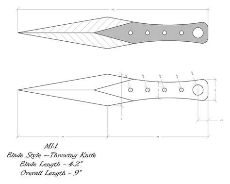 Throwing Knife Blueprint Template 01