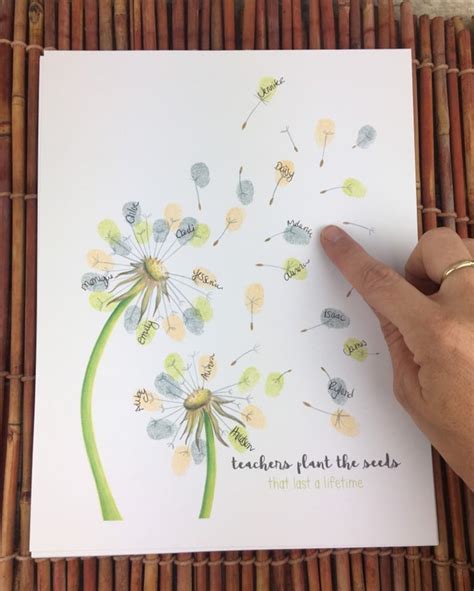 Thumbprint Dandelion Art Display