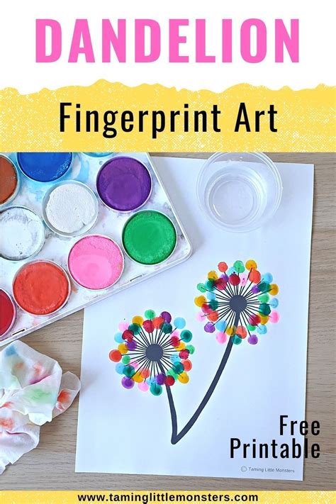 Thumbprint Dandelion Art for Kids