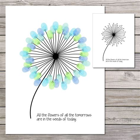 Thumbprint Dandelion Art Idea