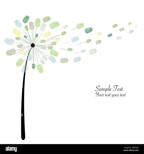 Thumbprint Dandelion Template Print