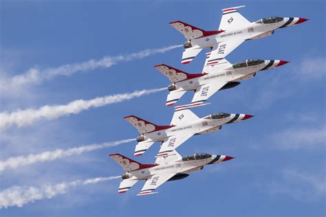 The Thunderbirds performing at an air show