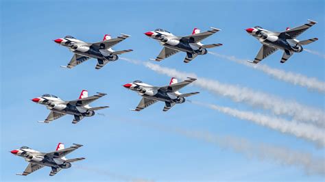 The Thunderbirds flying in formation