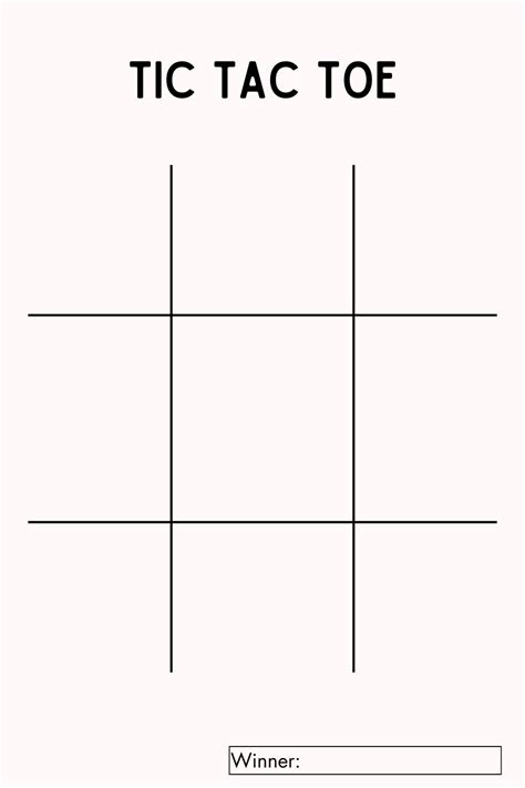 Tic Tac Toe Template