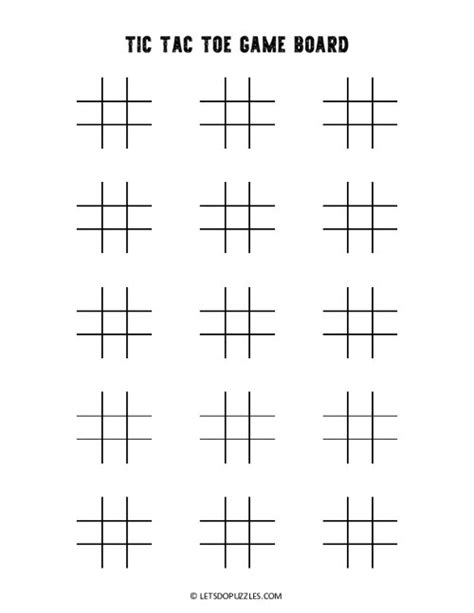 Tic Tac Toe Template for Kids