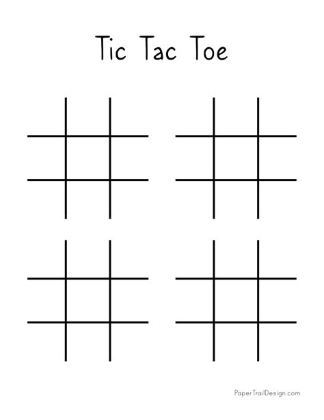 Tic Tac Toe Template Printable