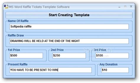 Ticket Template Software Screenshot