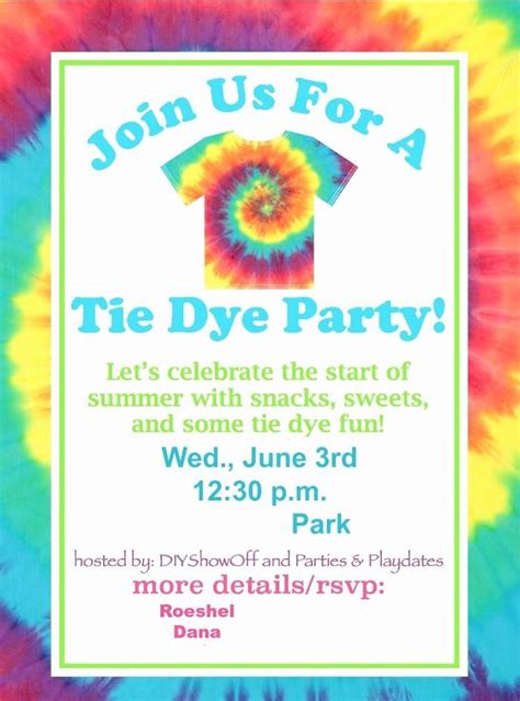 Tie Dye Retirement Invitation Template