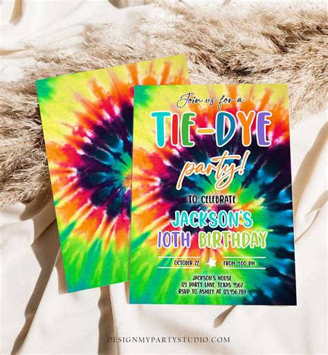 Tie Dye Themed Invitation Template