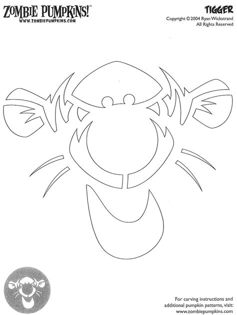 Tigger Pumpkin Carving Template 1