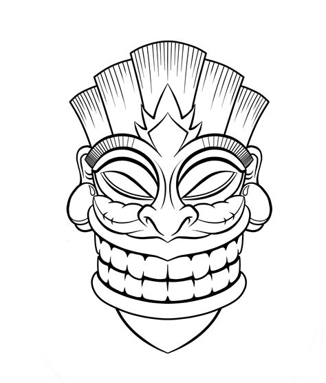 A colored tiki face template