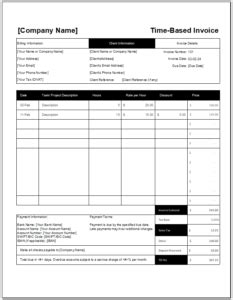 Time-Based Invoice Template for Apple Pages