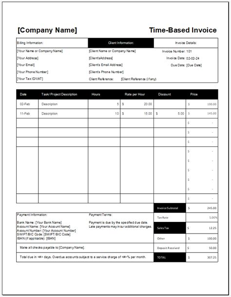 Time-Based Invoice Template