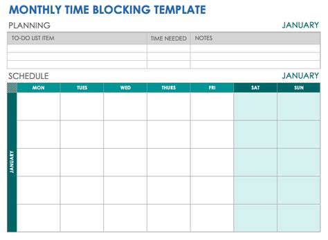 Time-Blocking Choice Board Template