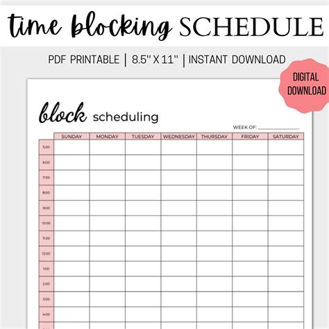 Time blocking planner for effective planning