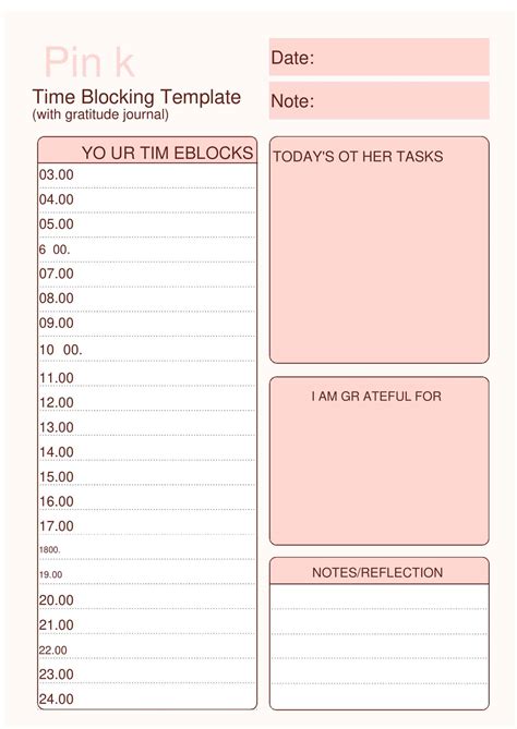 Time Blocking Template