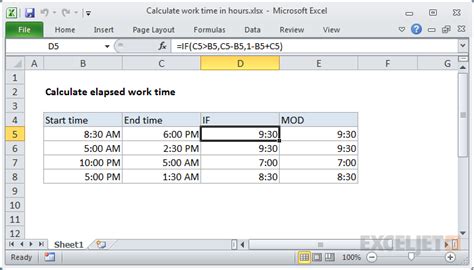 Time Calculation Tips in Excel