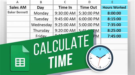 Time Difference Calculator Google Sheets