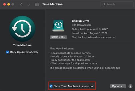 Time Machine Backup on Mac