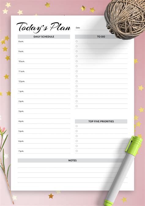 Time Management Hourly Day Planner