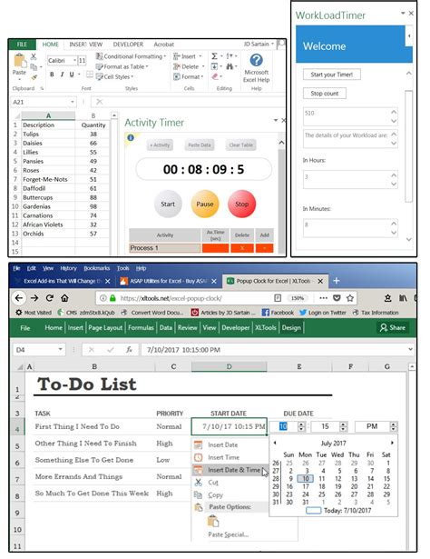 Time Management Excel Add-ins