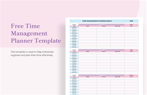 Time Management Planner Template