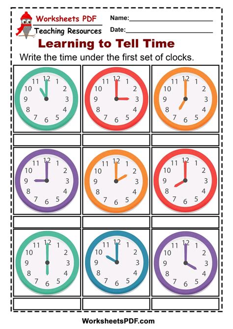 Time-telling printables image 1