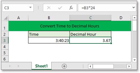 Time to decimal formula examples