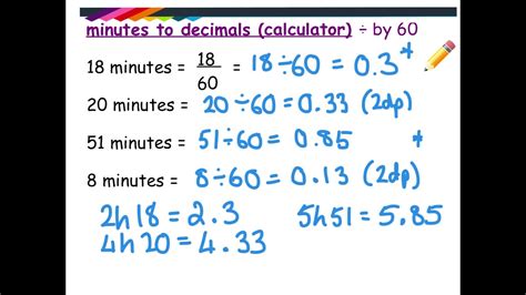 Time to decimal formulas