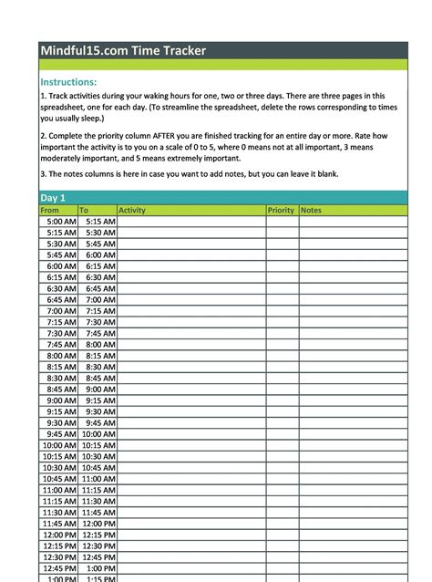 Time Tracking Template Excel