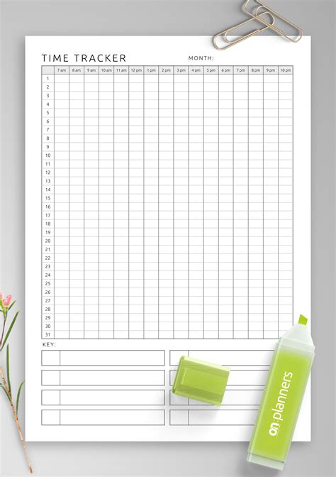 Time Tracking Template Layout