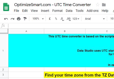 Time Zone Calculator Google Sheets