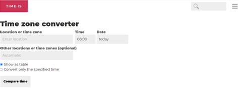 Time Zone Converter Tool