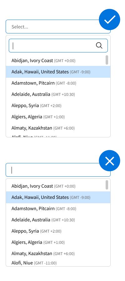 Time Zone Drop-Down Menu