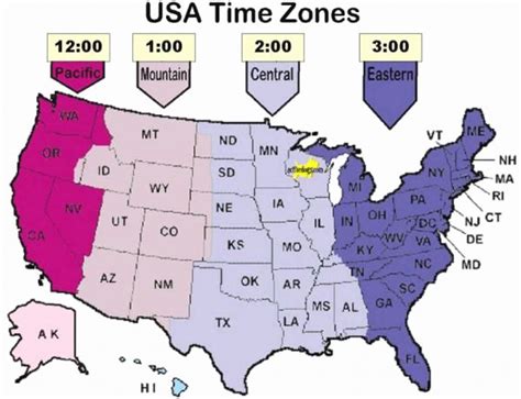 Time zone map