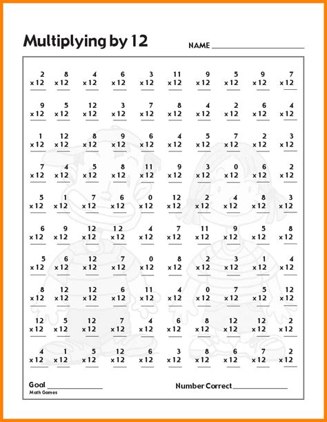 Timed Multiplication Test for Math Practice