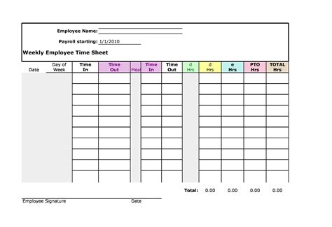 Timesheet with Conditional Formatting