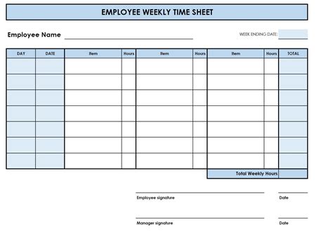 Timesheet Template PDF Example