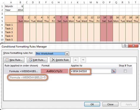 Timesheet with Conditional Formatting in Google Sheets