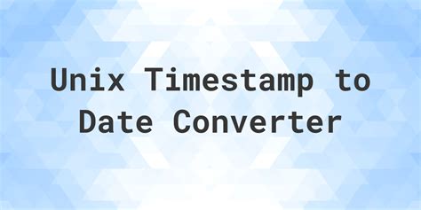 Example of a Unix timestamp converter tool