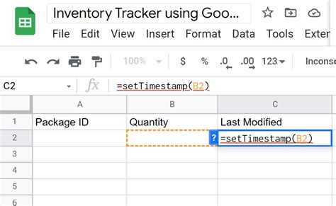 Timestamp Function Google Sheets